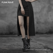 OPQ-601 PUNK RAVE 2020 New Arrivals Black Gothic Irregular Long Dress Fake Two Pieces Casual Dresses Maxi Standard Loose Adults